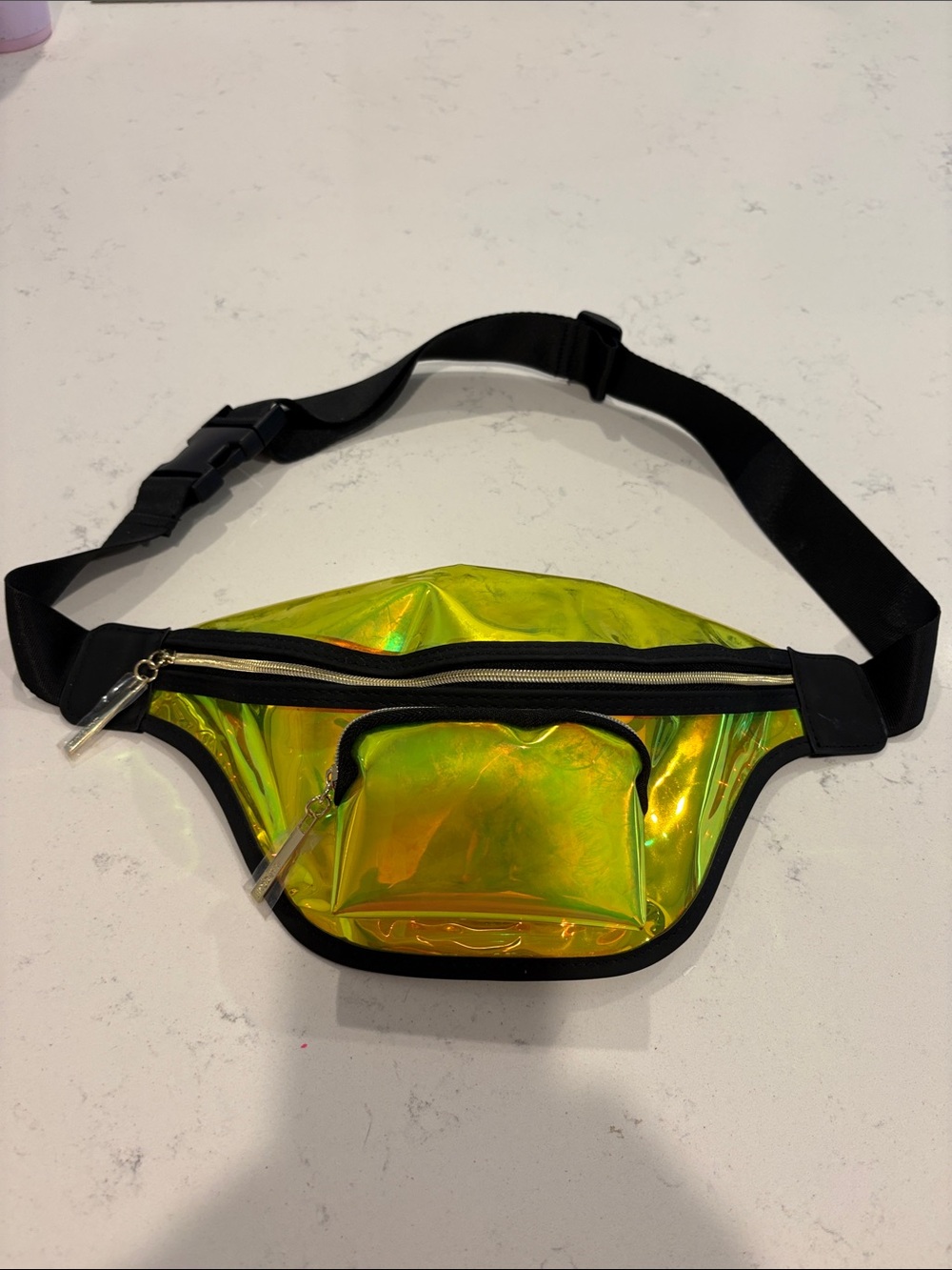 Holographic Yellow-Green Fanny Pack Belt Bag